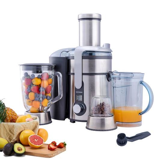 GOTMORE 1300W Juicer Machine, Blender & Grinder in One for Smoothies, Juice, Processing, Grinding & More, Centrifugal Juicer Extractor with 5 Speeds LCD Screen for Fruit & Vegetable, BPA-free, Easy to Clean